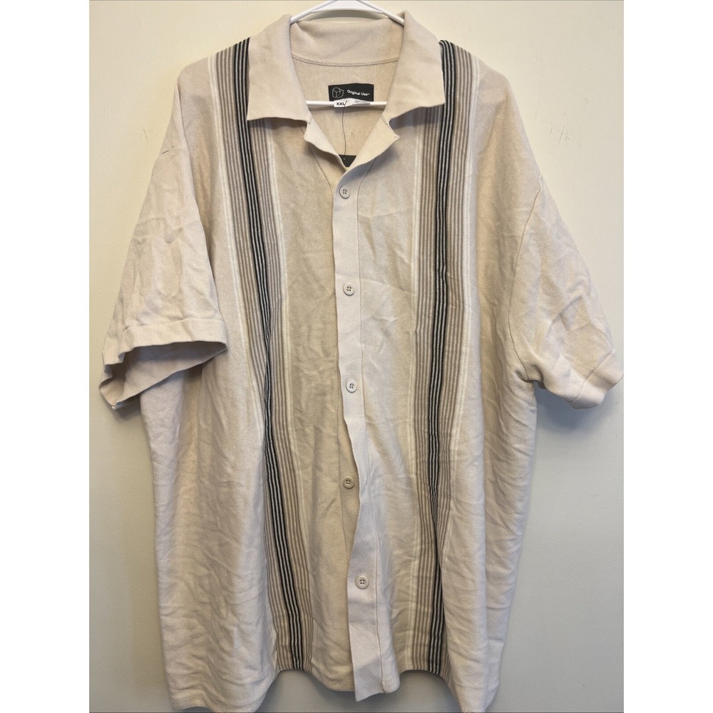 Original use men's sweater shirt, XXL, Cream Striped NWT